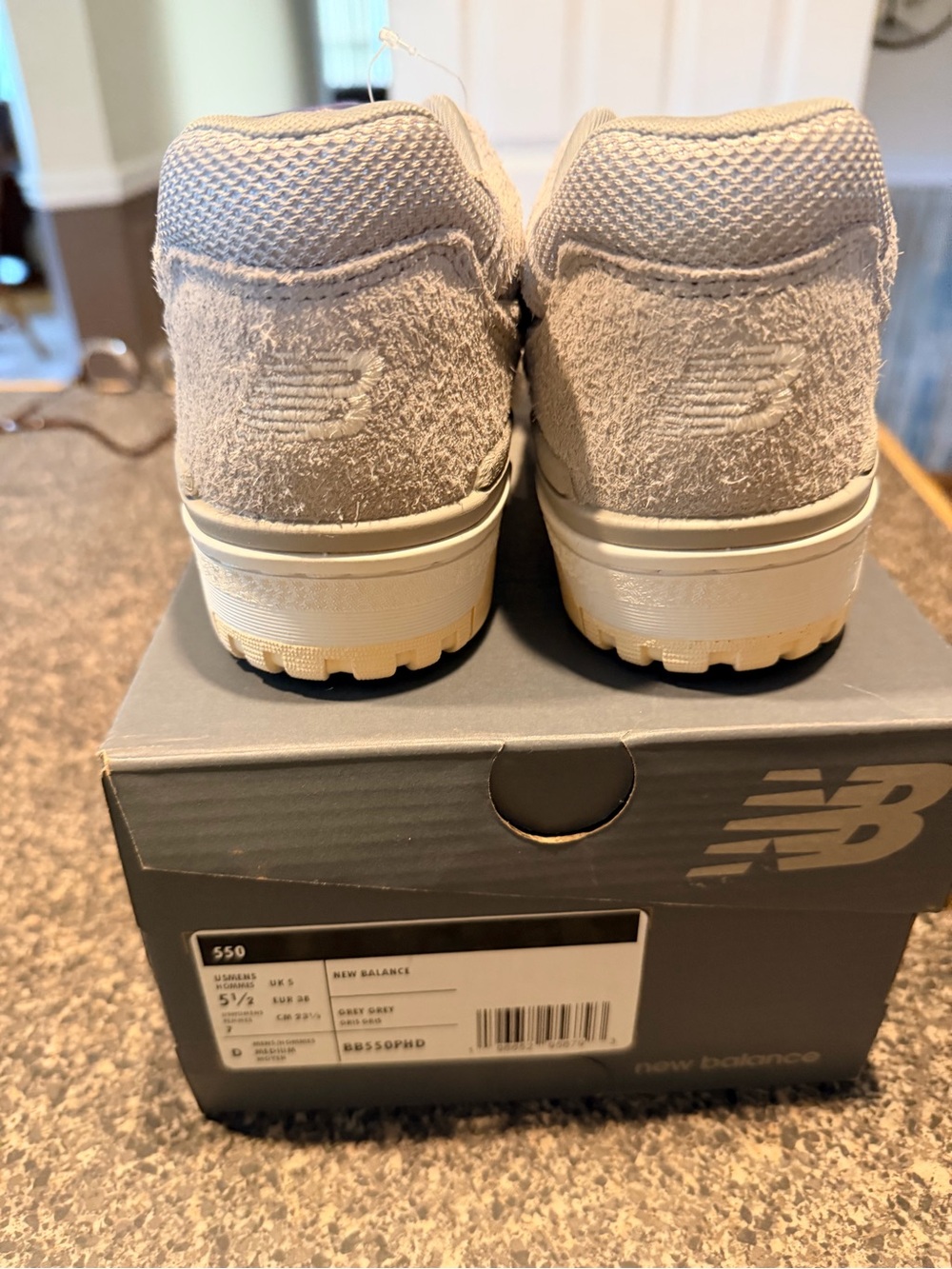 Brand New Balance 550 Grey Suede. Women’s 7 Youth 5.5. BB550PHD Ortholite - Picture 3 of 5